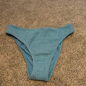 Pacsun high waisted velvet ribbed blue swimsuit bottoms (size small)